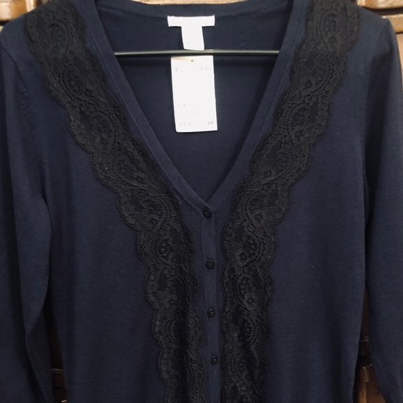H&M Navy & Lace Cardigan - Picture 6 of 10